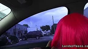 wanna see costumed teen hitchhiker get banged by huge cock outdoors?