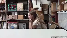 lp officer rams cock deep in shoplifter's pussy doggystyle cowgirl till she swallows his load