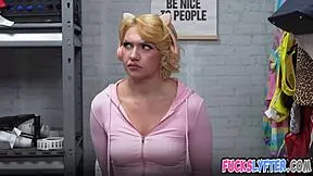 Pounding shy petite blonde teen in security room! 😈🔥🍑