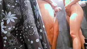 Taking a shower with my hot stepsis turns into crazy anal pounding her big latina ass shaking wild