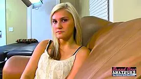 Olyssia bends over for raw doggystyle pussy pounding and facial cumshot from bisexual blonde