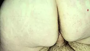 Damn, this thick white BBW milf spreads her huge butt wide 😍... big load creampies inside her sloppy hole!