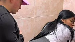 hot students caught banging in school bathroom!