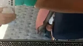 I'm fingering my wet pussy in the mirror while stepdad spies on my loud moans behind the door.