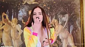 two hot teen bitches jessie way and vivian grace start with anal fisting game then switch to rough double penetration? 