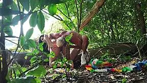 Rebecca Santos returns outdoors rimming monster cock before anal creampie squirts from tight ass