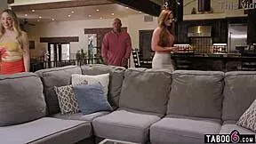 oh god this teen babysitter job turns into wild threesome pussy licking