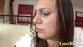 My shaved twat sucked then fucked hard by hunk on sofa