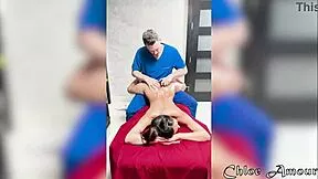 big dick masseuse chloe amour pounds hot latina client rough on the table