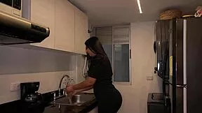 Sexy curvy Colombian stepmom makes young guy hard then bends for doggystyle pounding