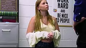 Thief Caught - Cute Tiny Virgin Mazy Myers Ripped Clothes Fucked To Orgasm By Officer