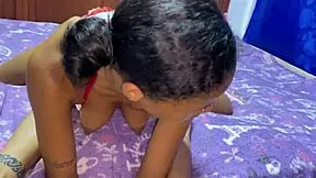 Guy bangs his stepsister's girlfriend in quick interracial session