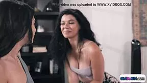 busty milf dives into steamy 3some licking hairy teen roommate and bff pussies