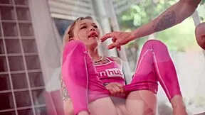 Fitness bitch takes big dick tight pussy facial