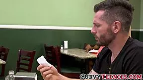 Mandy Muse bends for fat cock doggystyle in bathroom toilet ride