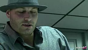 Nympho office slut gags on big cock then risks ANAL in waiting area pre-interview