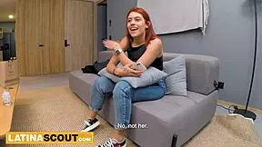 Cute teen redhead latina sucks monster cock deepthroat in lingerie casting interview then gets fucked doggystyle 😘