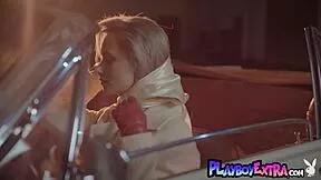 Petite Blonde Teen 18+ Polina Strips Lingerie And Spreads Shaved Pussy In Vintage Car