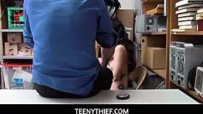 bend over thief old officer pounds your hot brunette ass hard