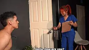 big-dicked patient calls busty doctor home for intense physical exam and titty play