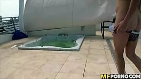 hey leah cortez what's better hot tub or pool with your cute latina friend