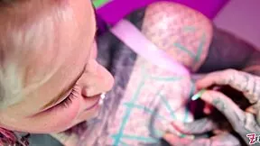 Tattooed goth beauty fingers her gaping asshole deep in wild solo anal fisting masturbation.