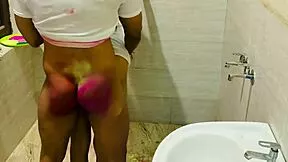 holi fun with bhabhi turns dirty outdoor pussy licking and fucking