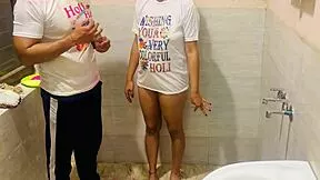 holi fun with bhabhi turns dirty outdoor pussy licking and fucking