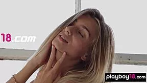 skinny ukrainian blonde irina ri strips naked small tits solo