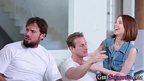 FLAT CHESTED TATTOOED TEEN NAILED HARD BY OLD MAN MONSTER COCK FACIAL FINISH