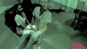 Wearing stepsis nurse outfit to check hospital patients