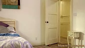 classy milf secretly fingers rims stepdaughter in stockings