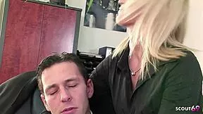 sexy blonde secretary helps boss relax with tight asshole fuck