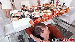 Stepmom Sofie Marie offers tight anal hole as Thanksgiving gift