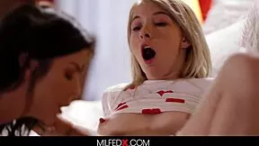 big titty milf notices horny neighbor watching so she fucks her hard.
