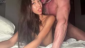 Stunning busty Lia Lin rides Maximo Garcia's monster cock passionately