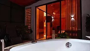 A colombian girlfriend enjoys a jacuzzi moment with her lover asking for more.