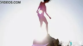 I love stripping outdoors as petite latina sophia the 18+ model for playboy