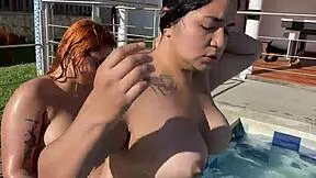 i fuck stepdaughter pussy during lesbian pool sex