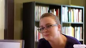 Librarians licking pussy get busted by sneaky customer watching their hairy beaver feast