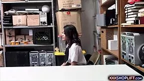 imagine this extra thin asian chick getting caught and handled by the mall officer on cctv
