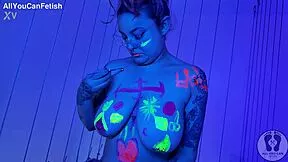 Chubby Body Painted Twerk Striptease Big Tits 4K