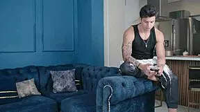 she's banging her muscled friend for a place to crash, doggystyle creampie action