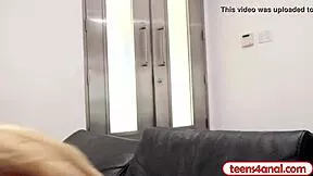 Angry Blonde Teen Spreads Ass For Boyfriend's Friend's Hard Doggystyle Anal In Lingerie And Stockings!
