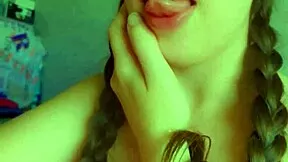 i'm so horny n naughty stickin' out my tongue while i masturbate wet in skirt.