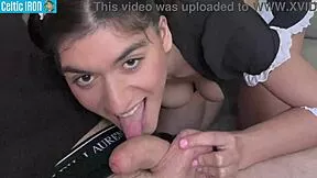 whoa petite latina aubry babcock gives sloppy maid blowjob deepthroat n rides big cock vol 45.