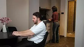 secretary marimoore deepthroats boss cock rough fucks while wife next door listens
