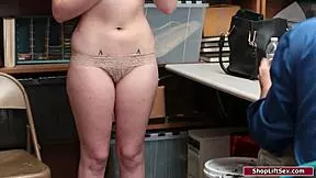 caught blonde in lingerie gets office pounded by cop's huge cock