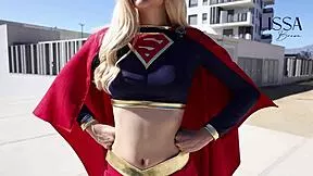 Young Supergirl tricked by old man into cosplay roleplay in secret lair lair