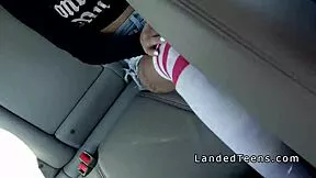 voyeur saves shoplifting teen fucks her hard outdoors car spanking hitchhiker